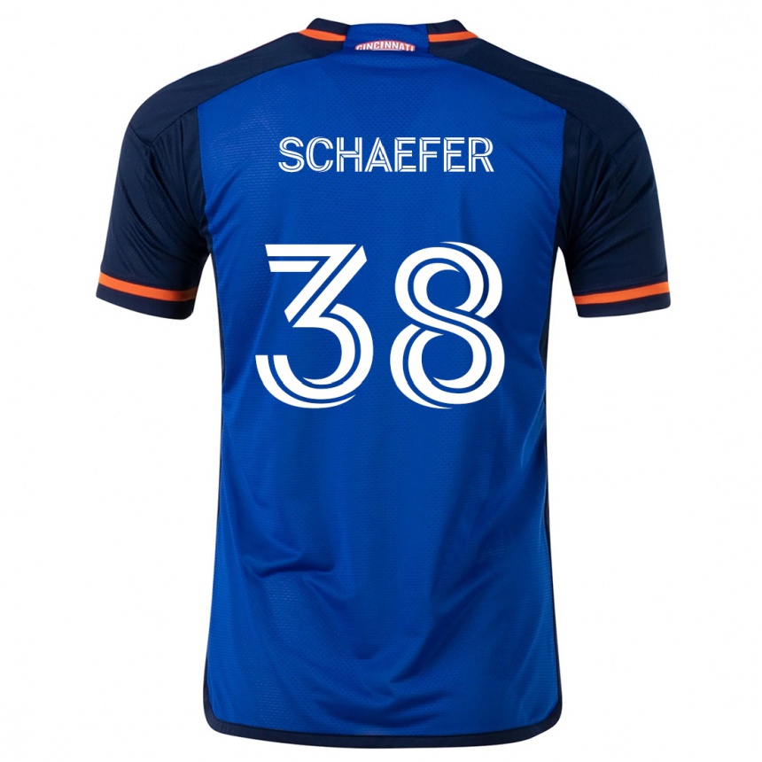 Men Football Brian Schaefer #38 Blue White Home Jersey 2024/25 T-Shirt Australia