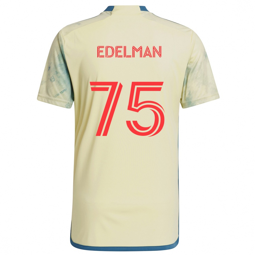 Men Football Daniel Edelman #75 Yellow Red Blue Home Jersey 2024/25 T-Shirt Australia