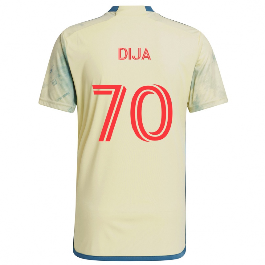 Men Football Dija #70 Yellow Red Blue Home Jersey 2024/25 T-Shirt Australia