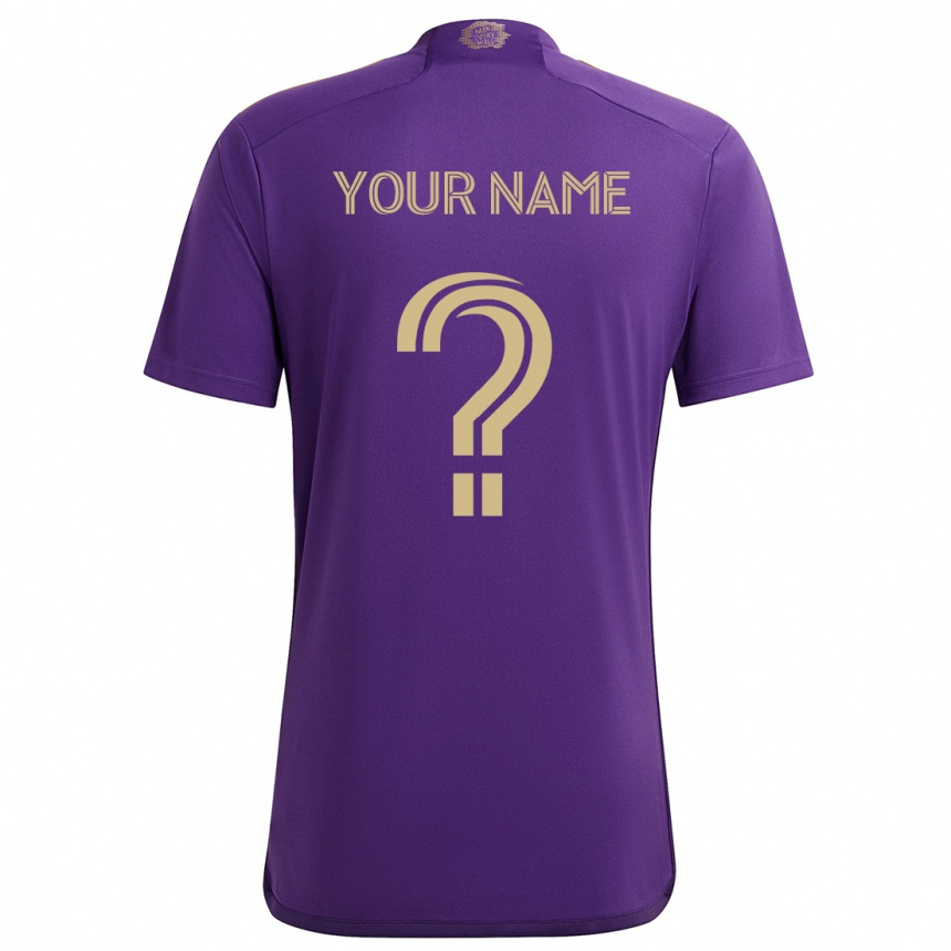 Men Football Your Name #0 Purple Yellow Home Jersey 2024/25 T-Shirt Australia