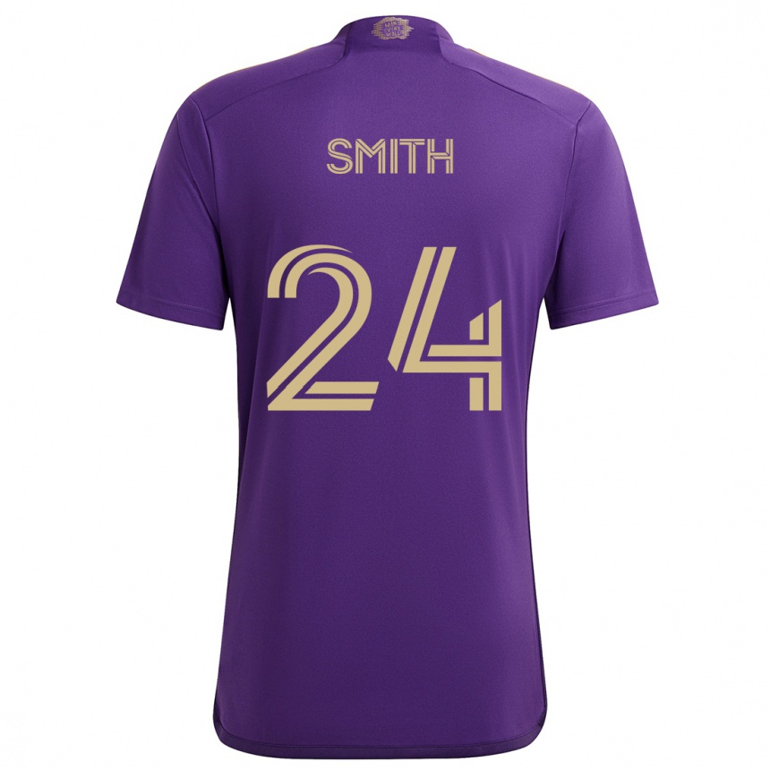 Men Football Kyle Smith #24 Purple Yellow Home Jersey 2024/25 T-Shirt Australia