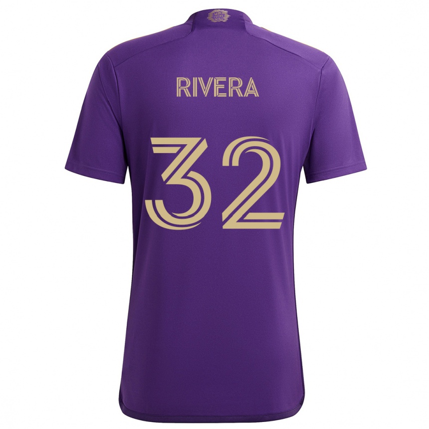 Men Football Wilfredo Rivera #32 Purple Yellow Home Jersey 2024/25 T-Shirt Australia