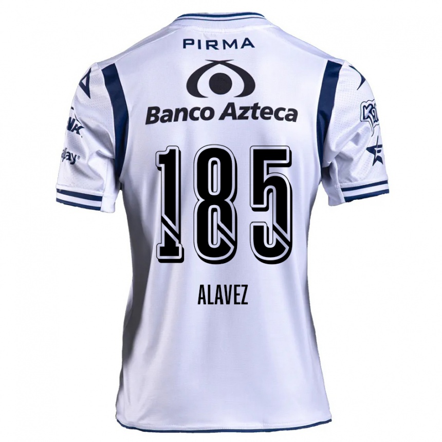 Men Football Brian Alavez #185 White Navy Blue Home Jersey 2024/25 T-Shirt Australia