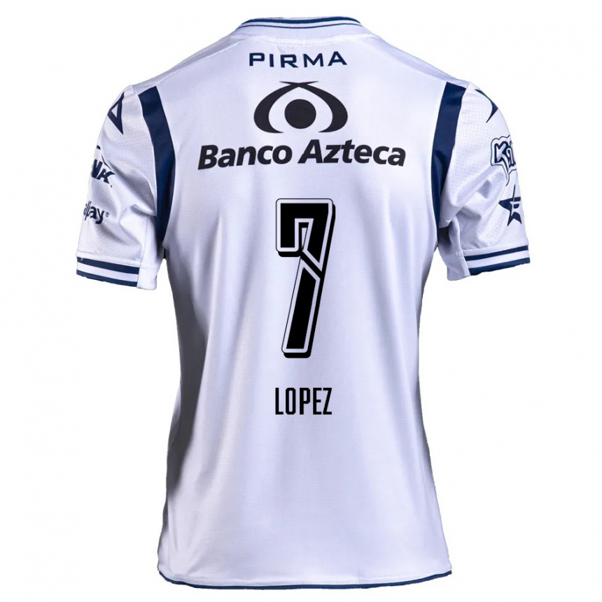 Men Football Viridiana López #7 White Navy Blue Home Jersey 2024/25 T-Shirt Australia