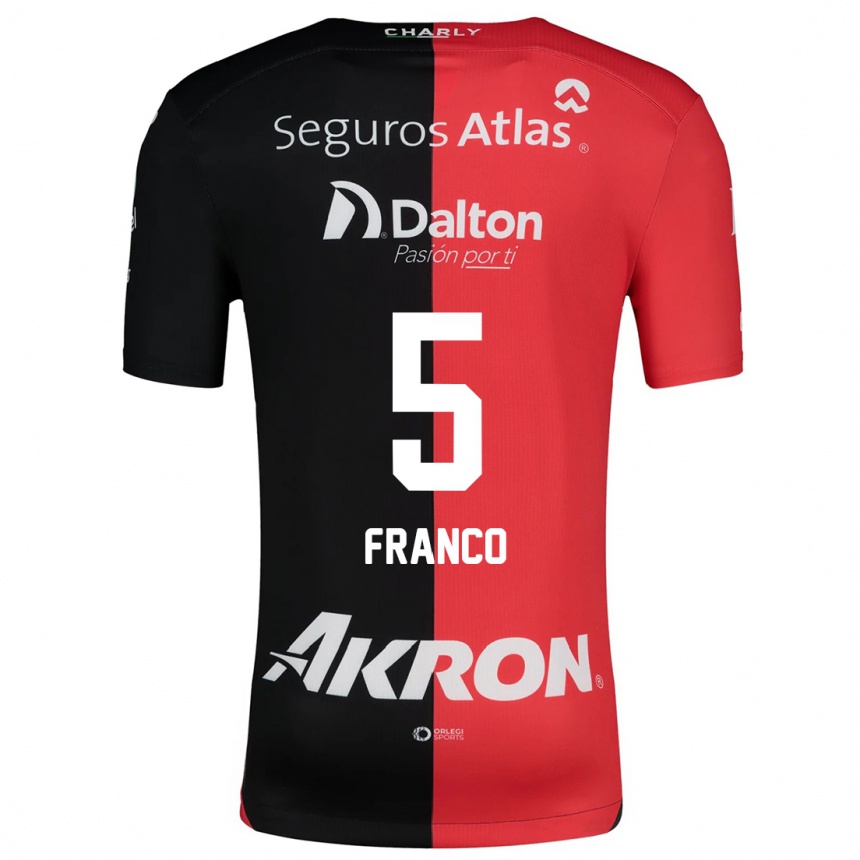 Men Football Alejandra Franco #5 Red Black Home Jersey 2024/25 T-Shirt Australia