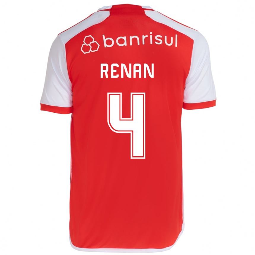 Men Football Robert Renan #4 Red White Home Jersey 2024/25 T-Shirt Australia