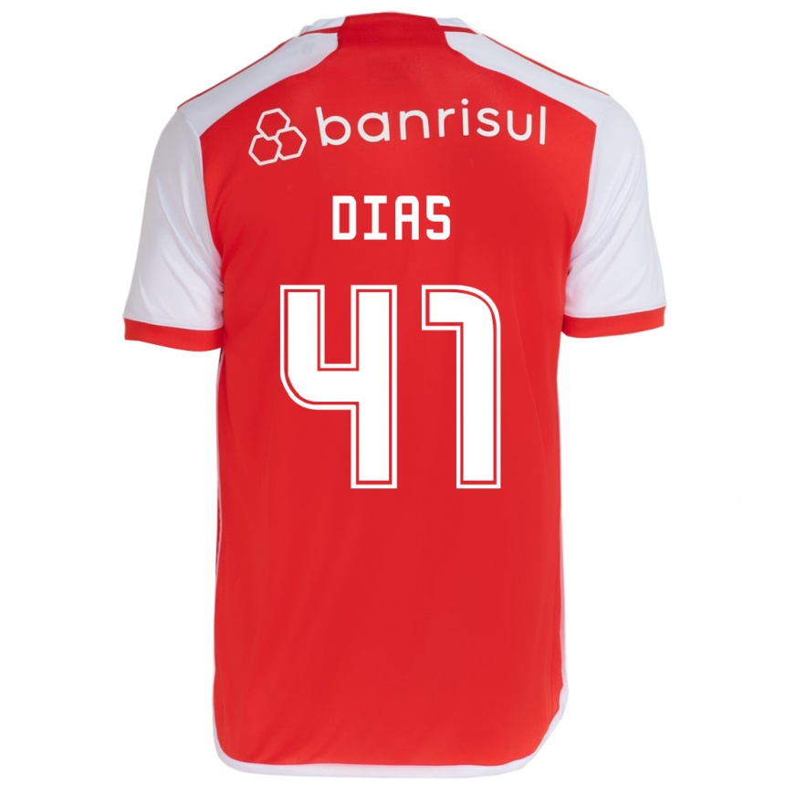 Men Football Matheus Dias #41 Red White Home Jersey 2024/25 T-Shirt Australia