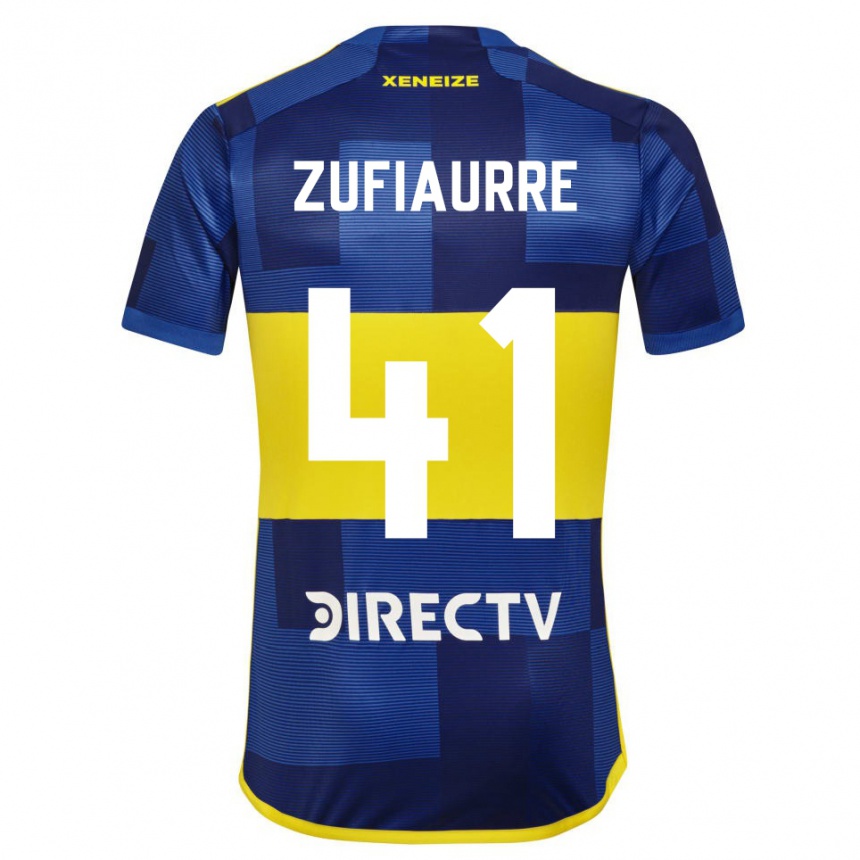 Men Football Iker Zufiaurre #41 Blue Yellow Home Jersey 2024/25 T-Shirt Australia