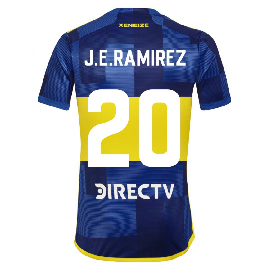 Men Football Juan Edgardo Ramirez #20 Blue Yellow Home Jersey 2024/25 T-Shirt Australia