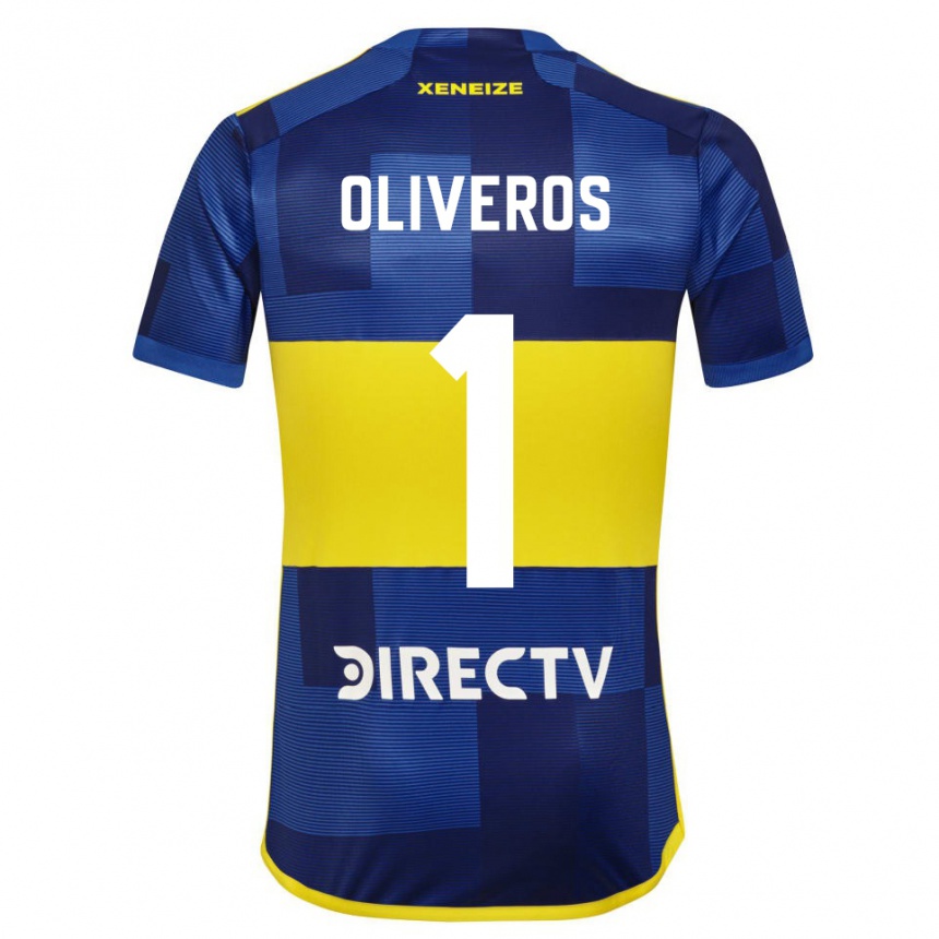 Men Football Laurina Oliveros #1 Blue Yellow Home Jersey 2024/25 T-Shirt Australia