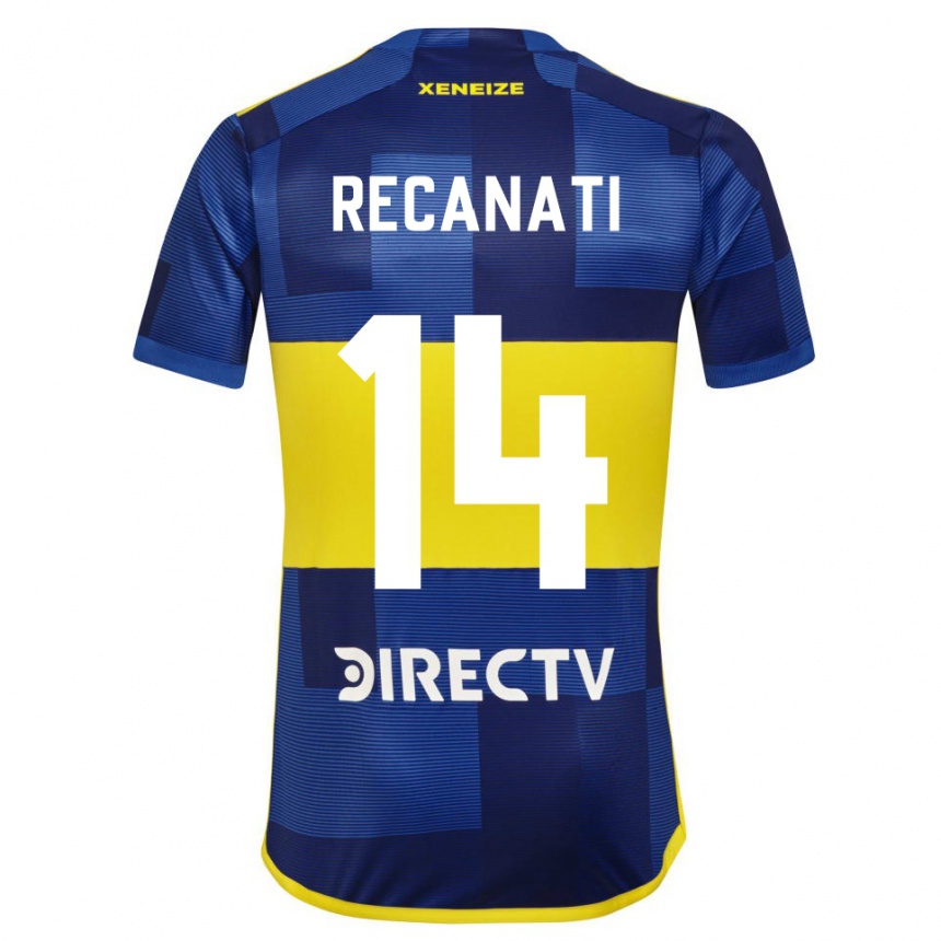 Men Football Bianca Recanati #14 Blue Yellow Home Jersey 2024/25 T-Shirt Australia