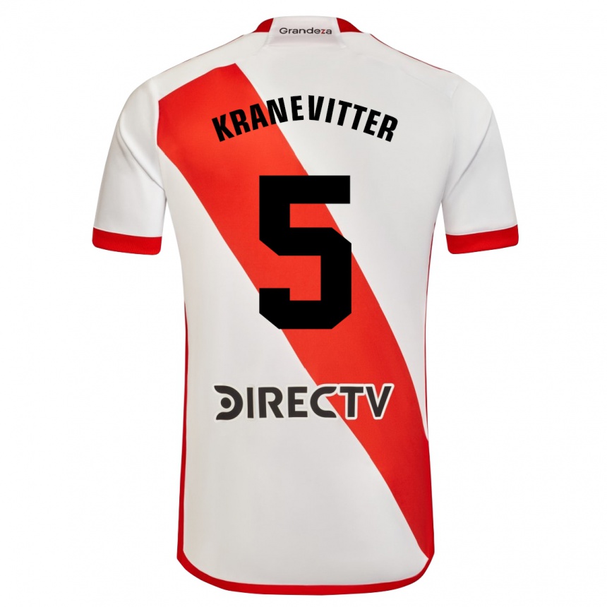 Men Football Matias Kranevitter #5 White Red Home Jersey 2024/25 T-Shirt Australia