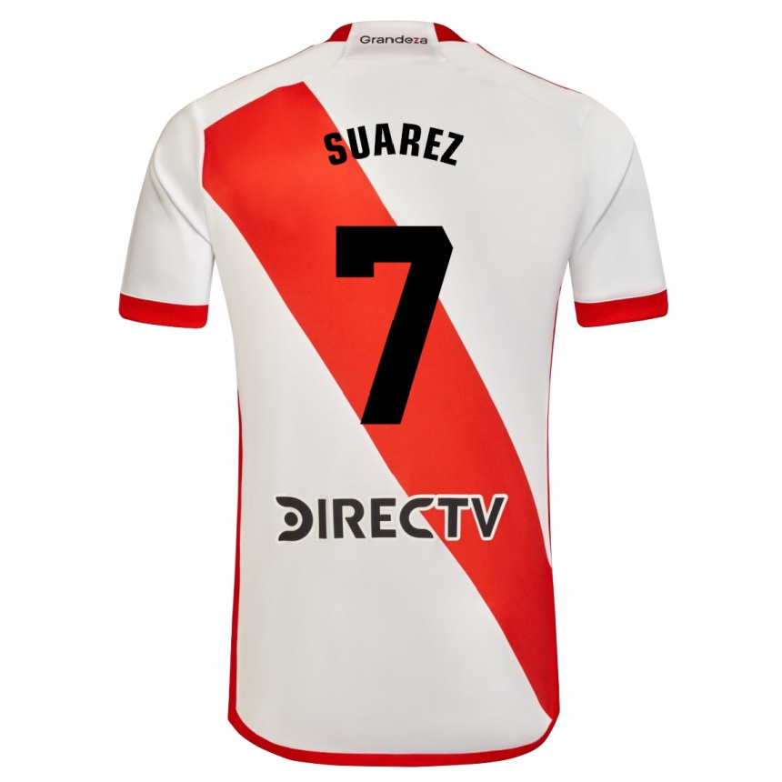 Men Football Matías Suárez #7 White Red Home Jersey 2024/25 T-Shirt Australia