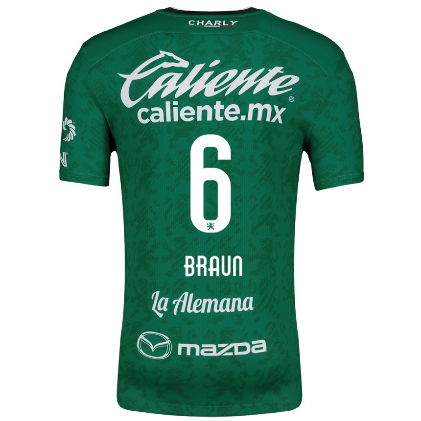 Men Football Sophia Braun #6 Green White Home Jersey 2024/25 T-Shirt Australia