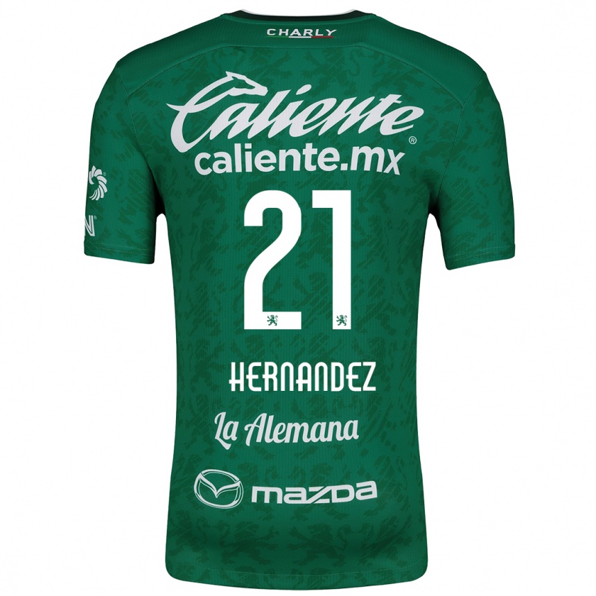 Men Football Alexa Hernández #21 Green White Home Jersey 2024/25 T-Shirt Australia