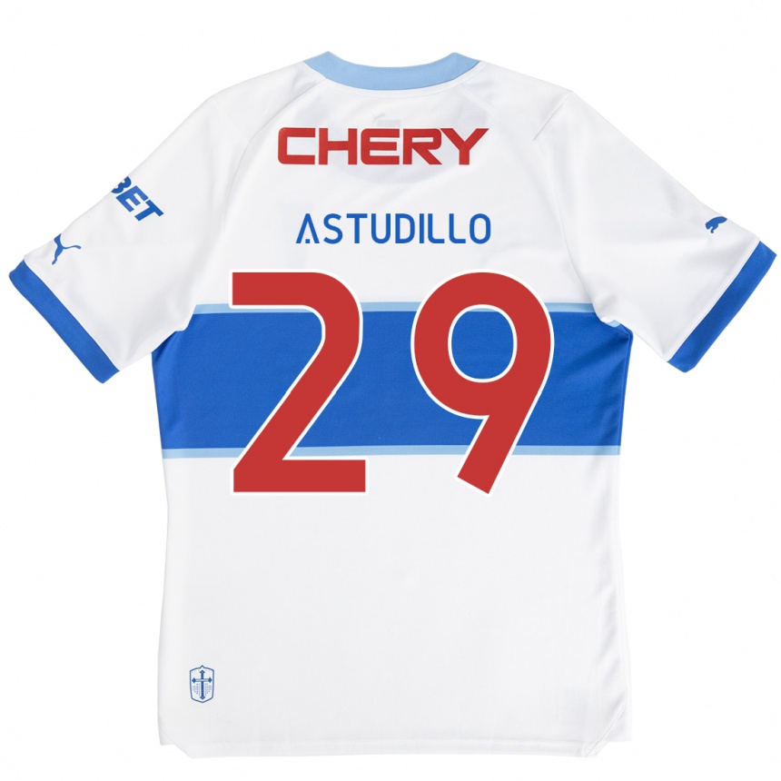 Men Football Aaron Astudillo #29 White Blue Home Jersey 2024/25 T-Shirt Australia