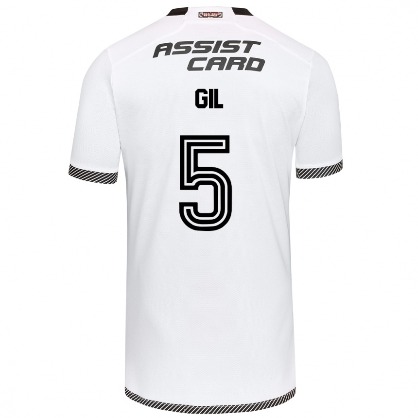 Men Football Leonardo Gil #5 White Black Home Jersey 2024/25 T-Shirt Australia