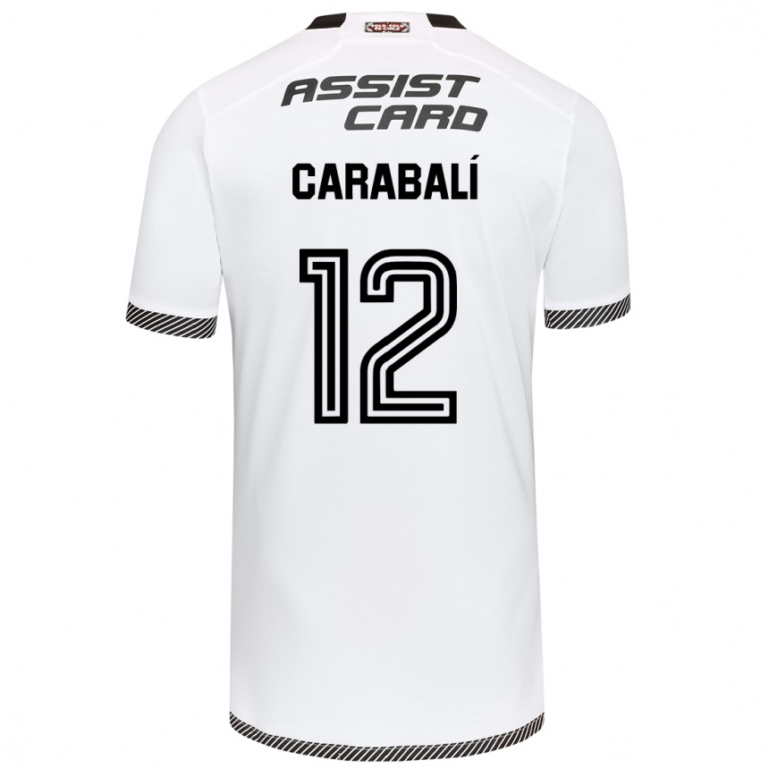 Men Football Omar Carabalí #12 White Black Home Jersey 2024/25 T-Shirt Australia