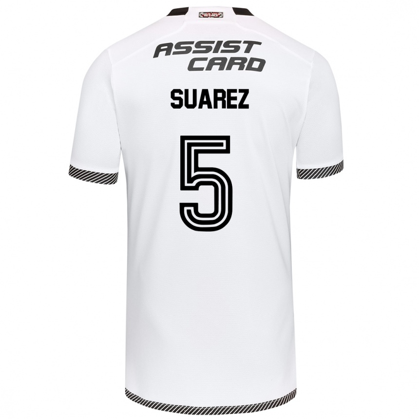 Men Football Nicolás Suarez #5 White Black Home Jersey 2024/25 T-Shirt Australia