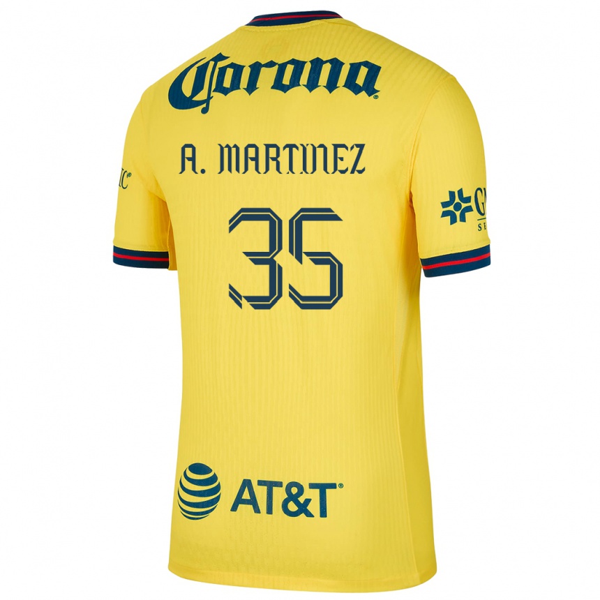 Men Football Arturo Martínez #35 Yellow Blue Home Jersey 2024/25 T-Shirt Australia