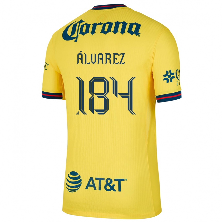 Men Football Antonio Álvarez #184 Yellow Blue Home Jersey 2024/25 T-Shirt Australia