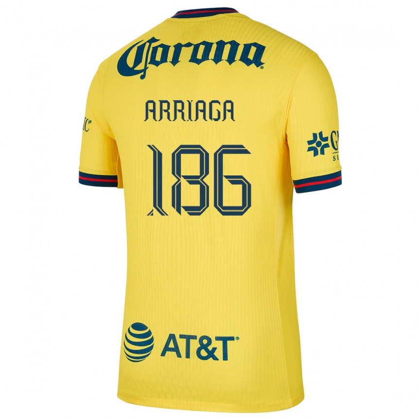 Men Football Diego Arriaga #186 Yellow Blue Home Jersey 2024/25 T-Shirt Australia