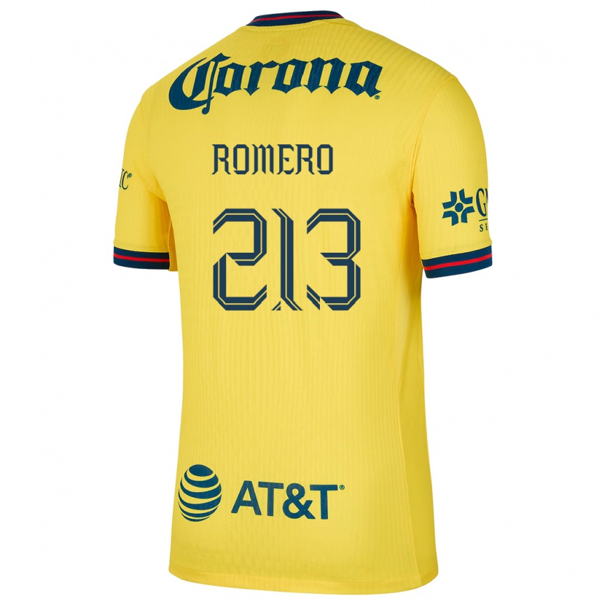 Men Football Axel Romero #213 Yellow Blue Home Jersey 2024/25 T-Shirt Australia