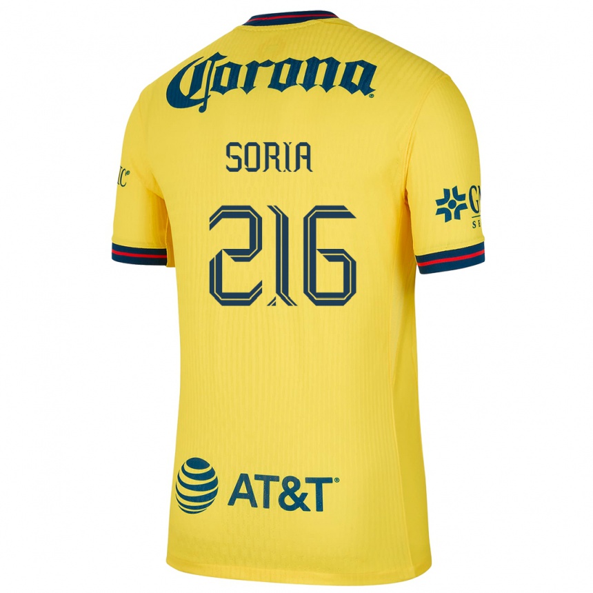 Men Football Emiliano Soria #216 Yellow Blue Home Jersey 2024/25 T-Shirt Australia