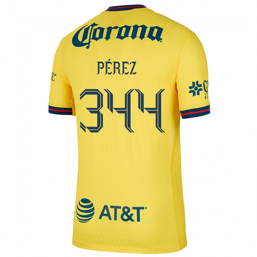 Men Football Froylan Pérez #344 Yellow Blue Home Jersey 2024/25 T-Shirt Australia