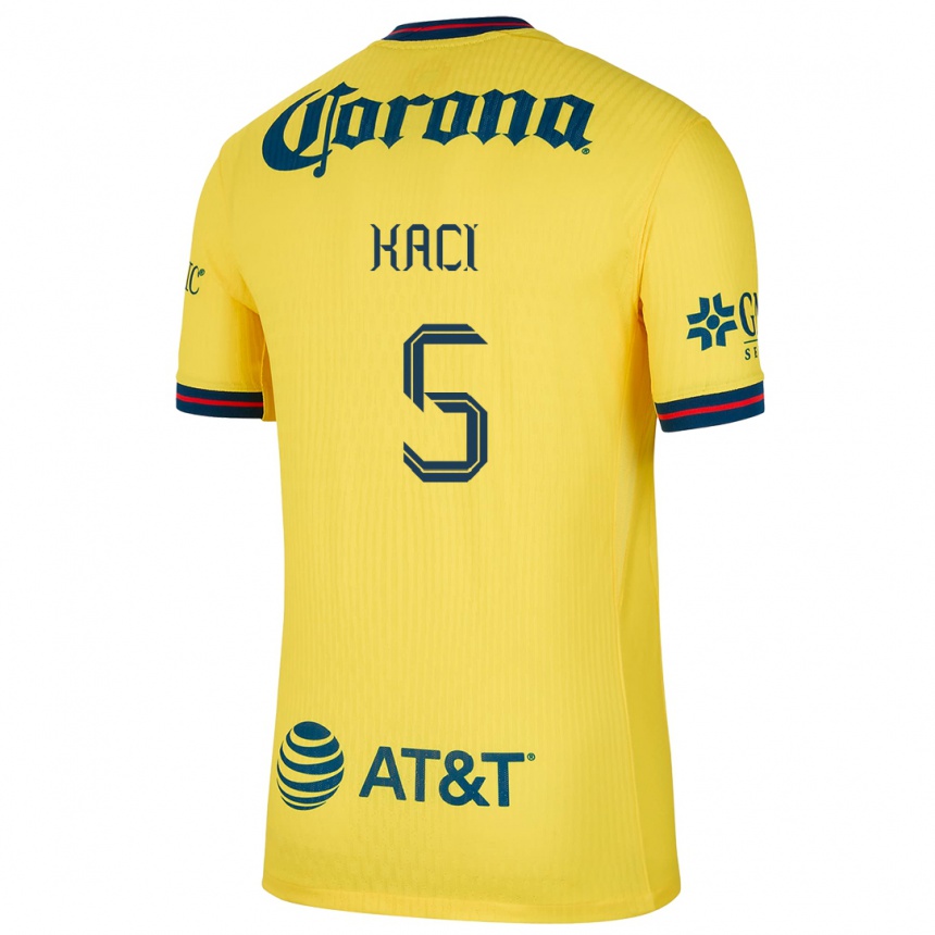 Men Football Aurelie Kaci #5 Yellow Blue Home Jersey 2024/25 T-Shirt Australia