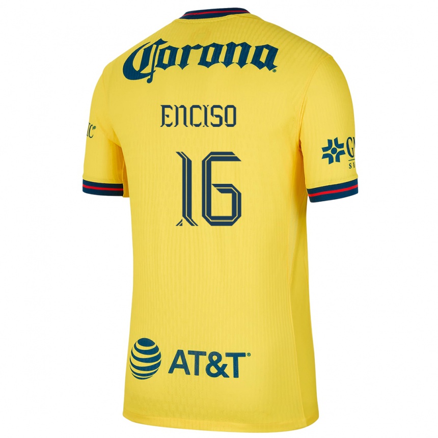 Men Football Sabrina Enciso #16 Yellow Blue Home Jersey 2024/25 T-Shirt Australia