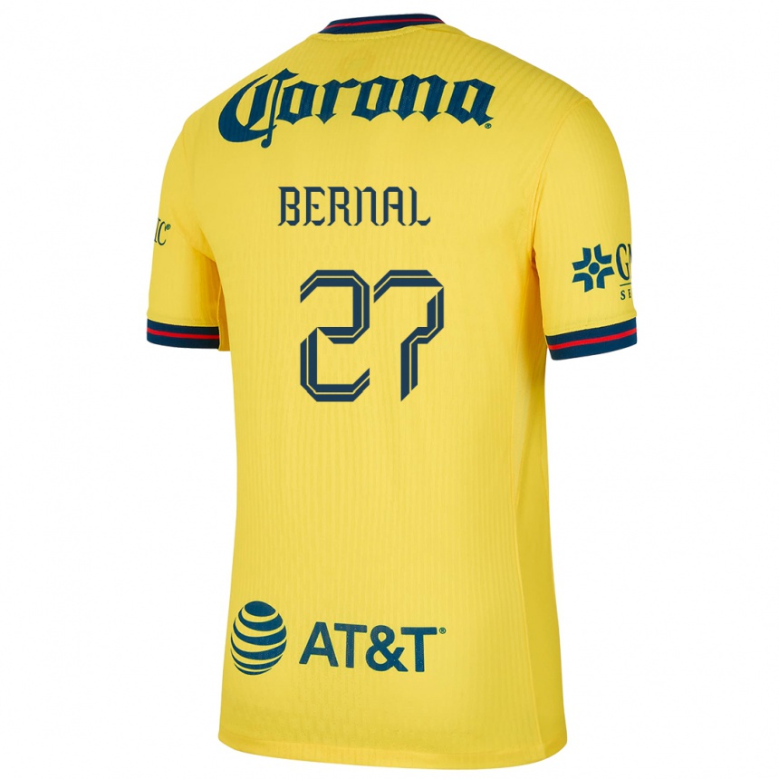 Men Football Mayra Pelayo Bernal #27 Yellow Blue Home Jersey 2024/25 T-Shirt Australia