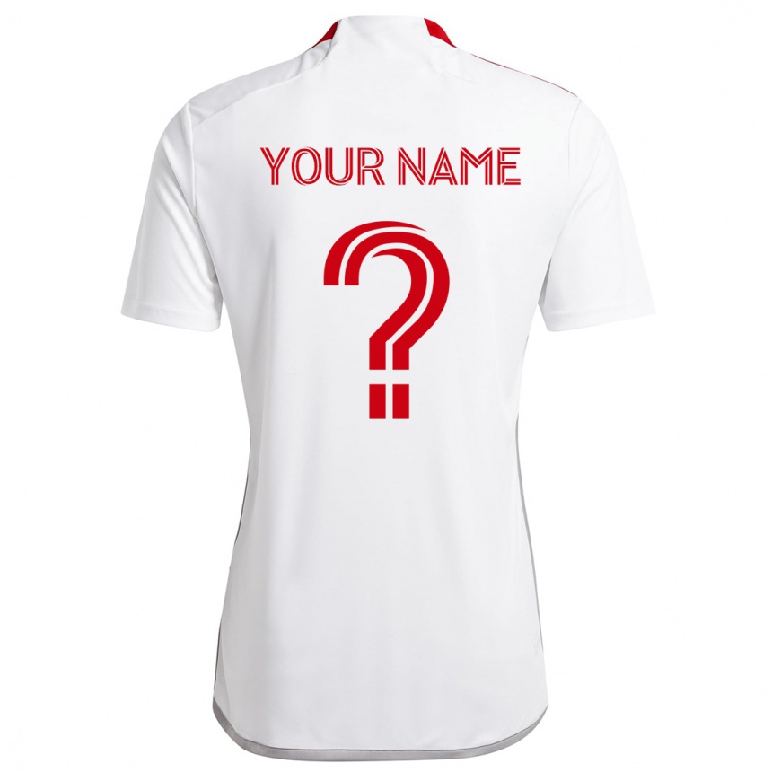 Men Football Your Name #0 White Red Away Jersey 2024/25 T-Shirt Australia