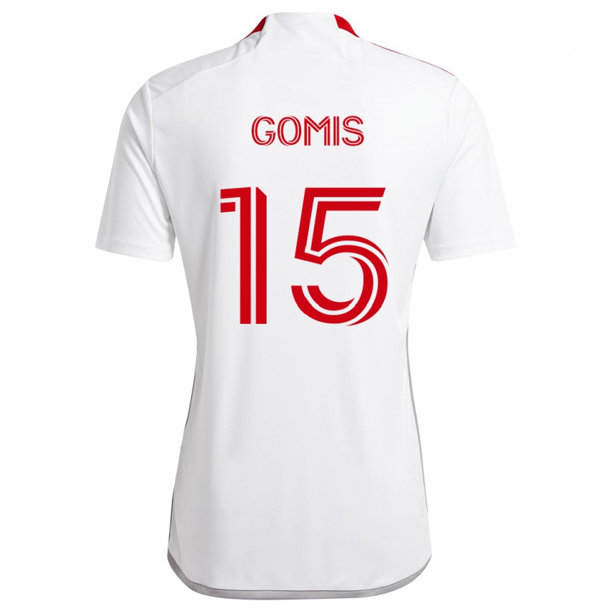 Men Football Nicksoen Gomis #15 White Red Away Jersey 2024/25 T-Shirt Australia