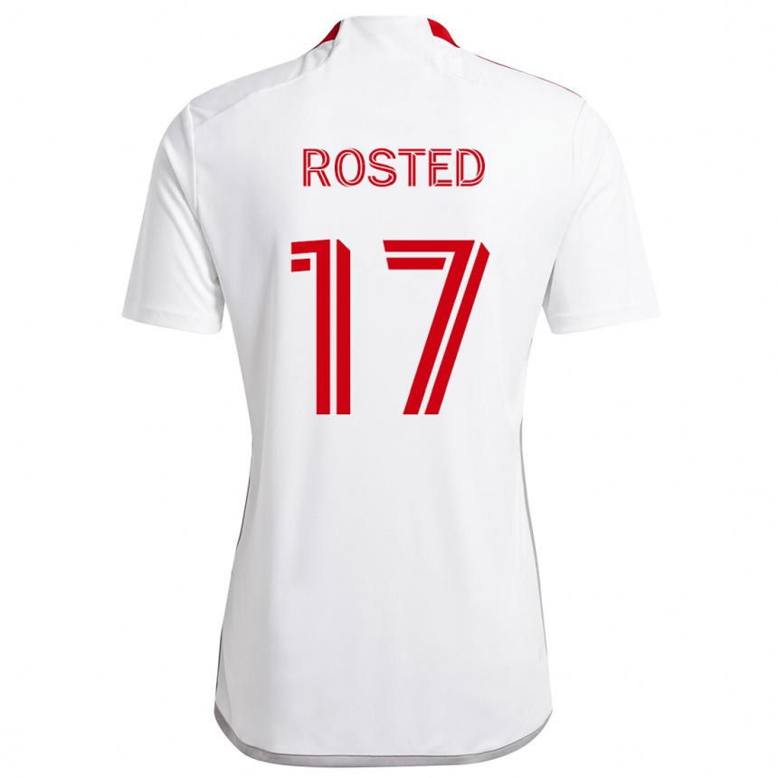 Men Football Sigurd Rosted #17 White Red Away Jersey 2024/25 T-Shirt Australia