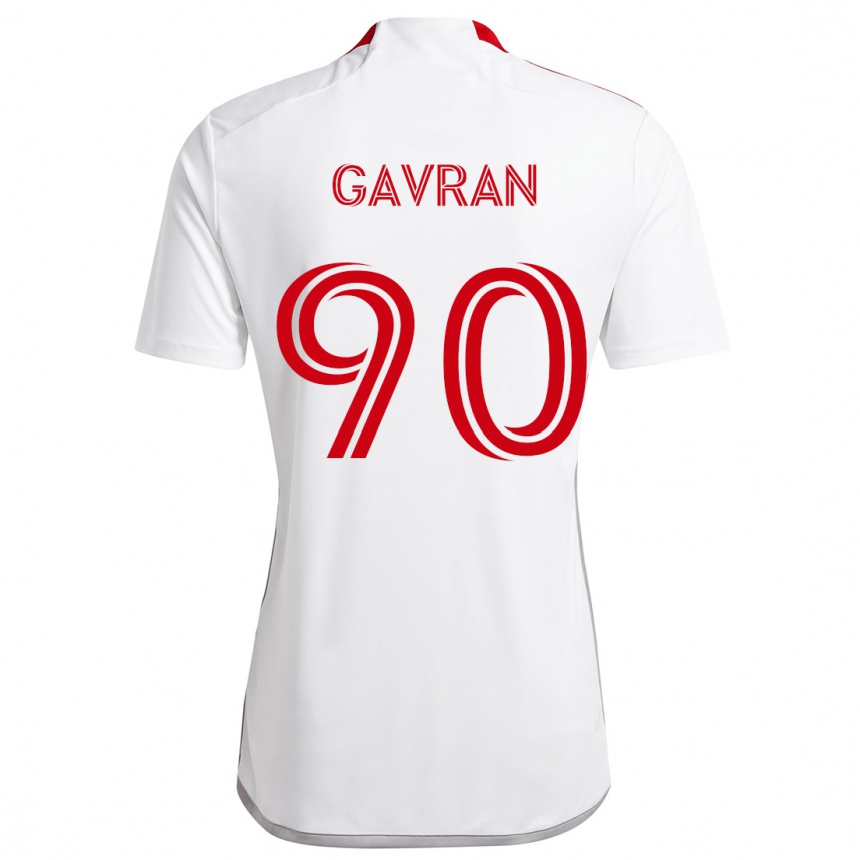 Men Football Luka Gavran #90 White Red Away Jersey 2024/25 T-Shirt Australia