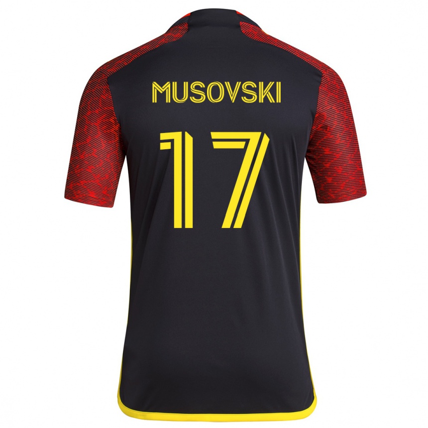 Men Football Danny Musovski #17 Red Black Away Jersey 2024/25 T-Shirt Australia