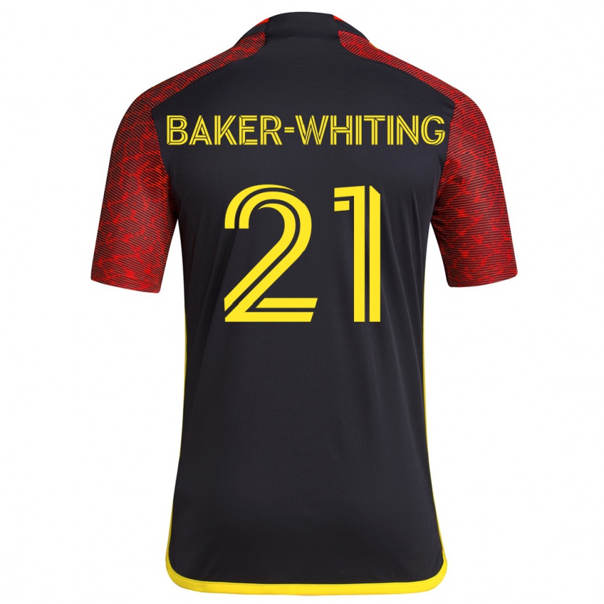 Men Football Reed Baker-Whiting #21 Red Black Away Jersey 2024/25 T-Shirt Australia