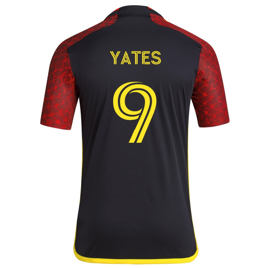 Men Football Summer Yates #9 Red Black Away Jersey 2024/25 T-Shirt Australia