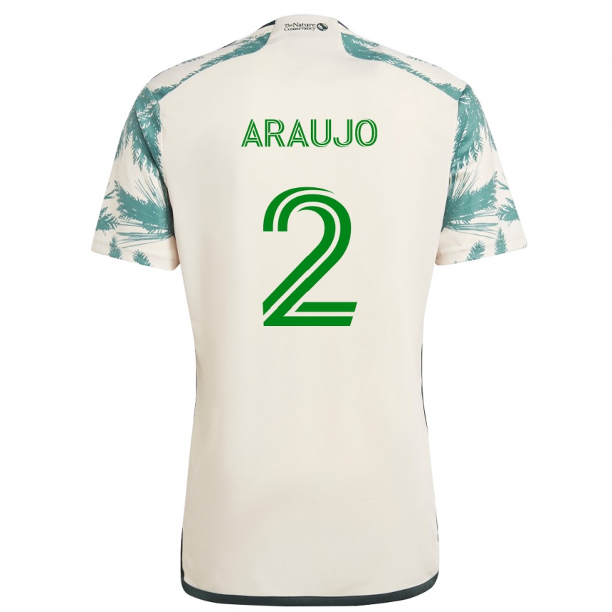 Men Football Miguel Araujo #2 Beige Brown Away Jersey 2024/25 T-Shirt Australia