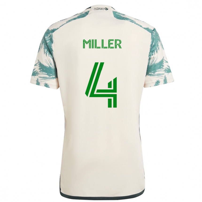 Men Football Kamal Miller #4 Beige Brown Away Jersey 2024/25 T-Shirt Australia