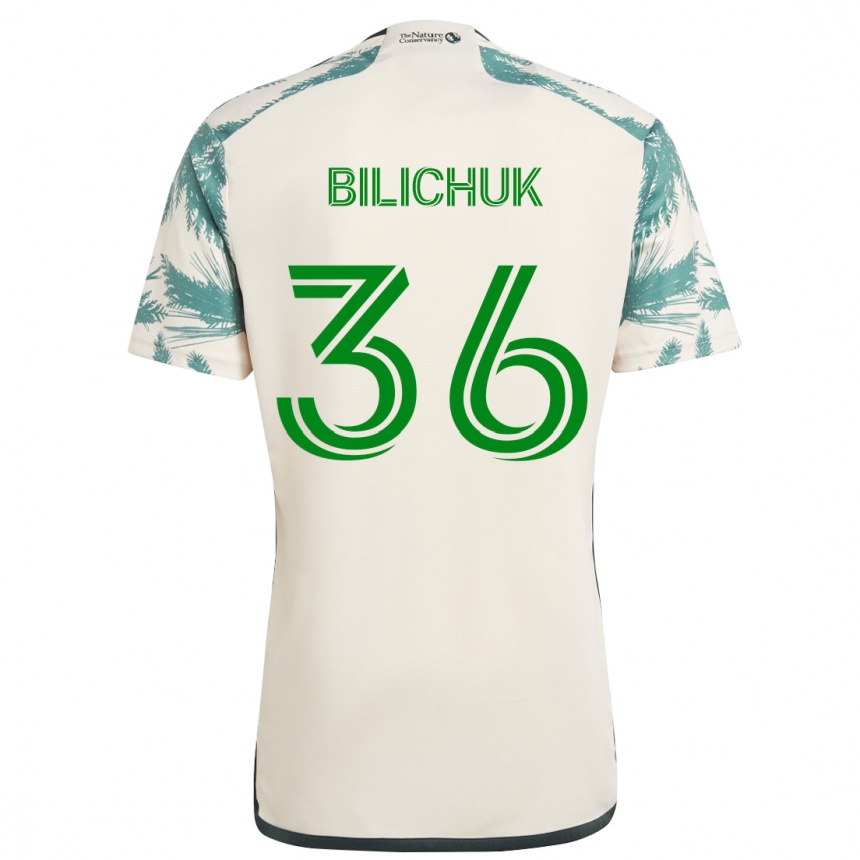 Men Football Ryan Bilichuk #36 Beige Brown Away Jersey 2024/25 T-Shirt Australia