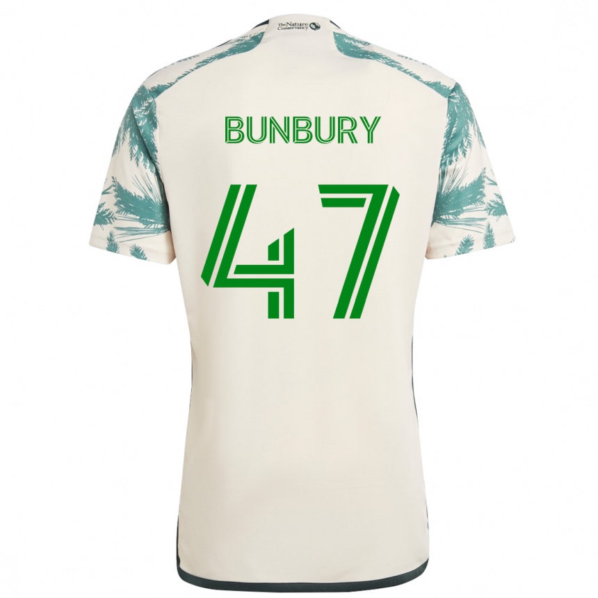 Men Football Mataeo Bunbury #47 Beige Brown Away Jersey 2024/25 T-Shirt Australia