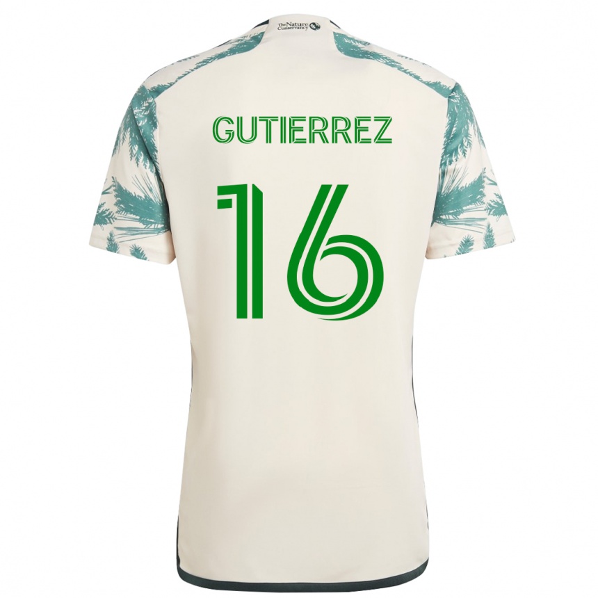 Men Football Diego Gutiérrez #16 Beige Brown Away Jersey 2024/25 T-Shirt Australia