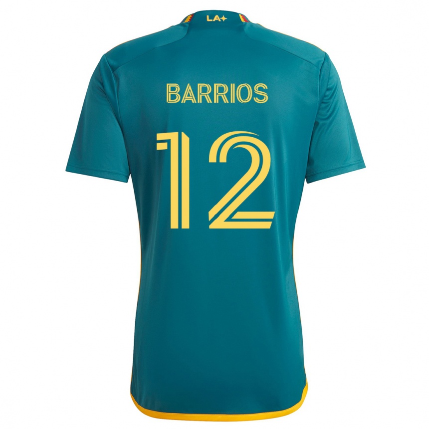 Men Football Michael Barrios #12 Green Yellow Away Jersey 2024/25 T-Shirt Australia