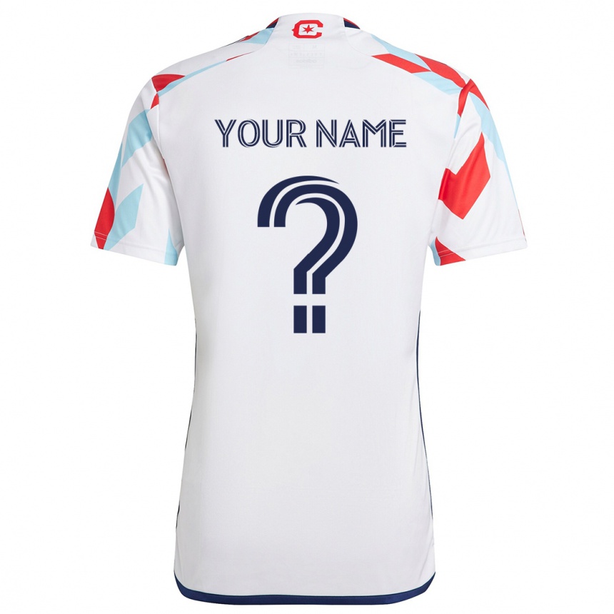 Men Football Your Name #0 White Red Blue Away Jersey 2024/25 T-Shirt Australia