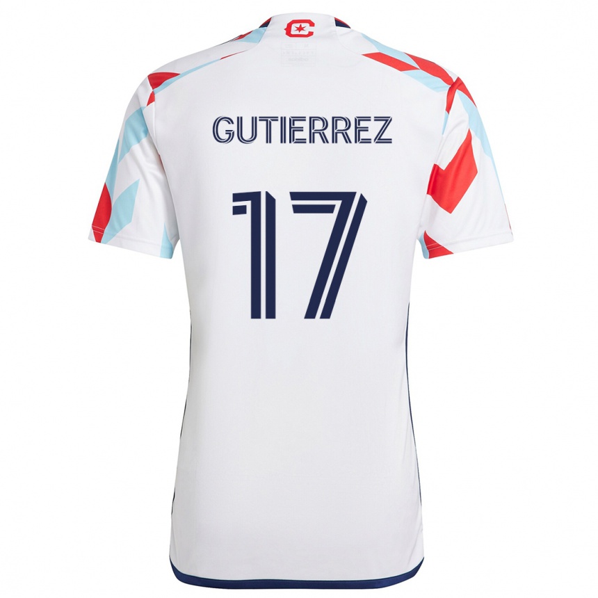 Men Football Brian Gutiérrez #17 White Red Blue Away Jersey 2024/25 T-Shirt Australia