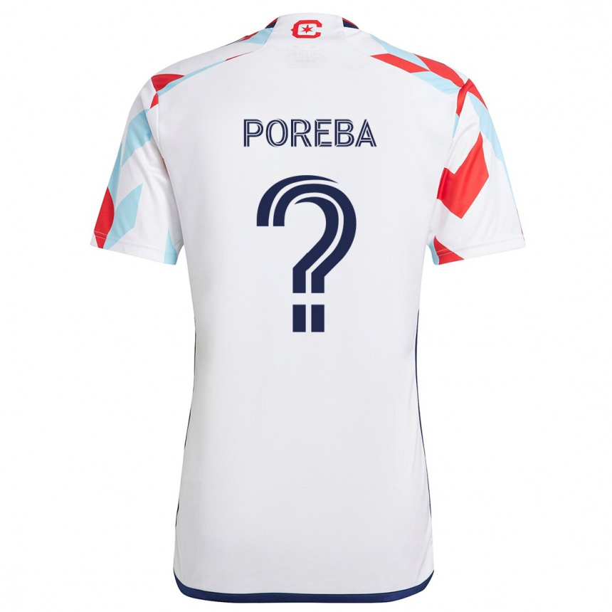 Men Football David Poreba #0 White Red Blue Away Jersey 2024/25 T-Shirt Australia