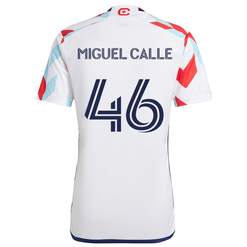 Men Football Juan Miguel Calle #46 White Red Blue Away Jersey 2024/25 T-Shirt Australia