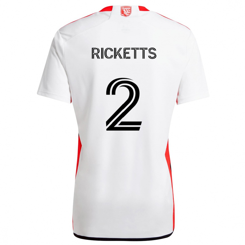 Men Football Jamar Ricketts #2 White Red Away Jersey 2024/25 T-Shirt Australia